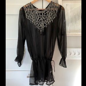 *SOLD* Beaded Chiffon Swim Coverup - NWOT